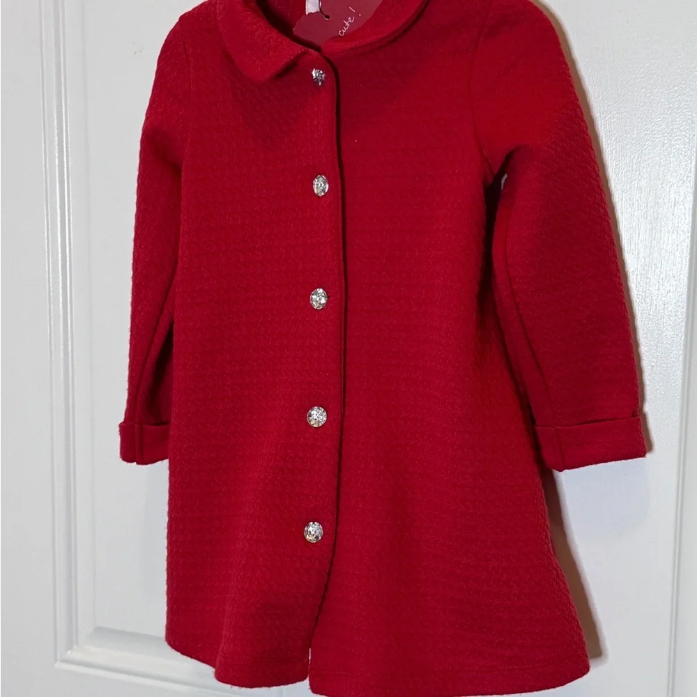 Red Button-Up Coat - Picture 1 of 2